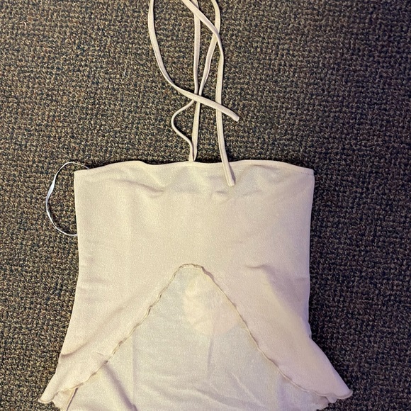 Princess Polly Beige halter crop top size Us 6. - Picture 3 of 4